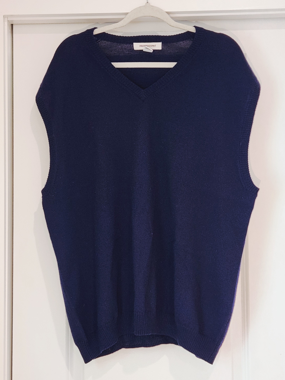 Pronto Uomo Dark Navy 100% Merino Wool Sweater Vest Size 2XL